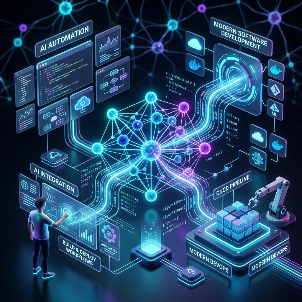3D Illustration of AI Automation and Custom Software